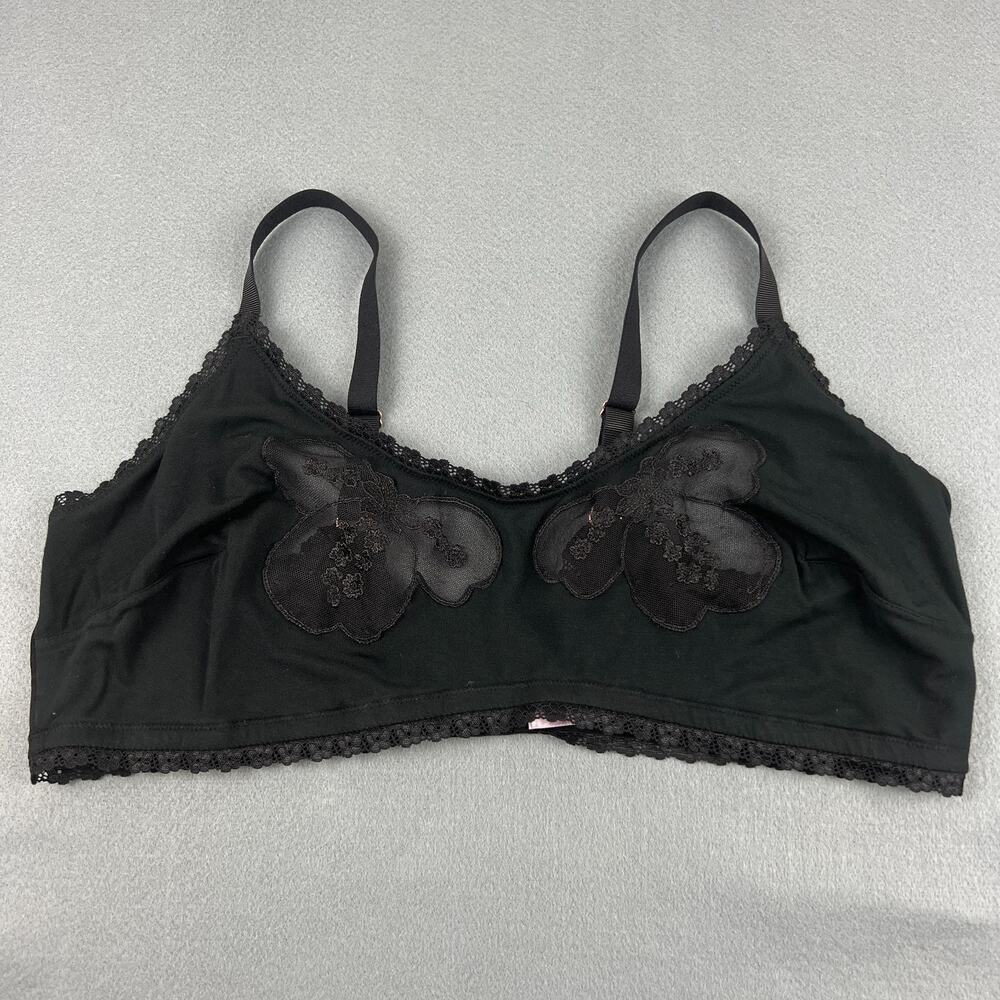 Savage X Fenty Black Lace Bralette 3X Butterfly Sheer‎ Soft Stretch